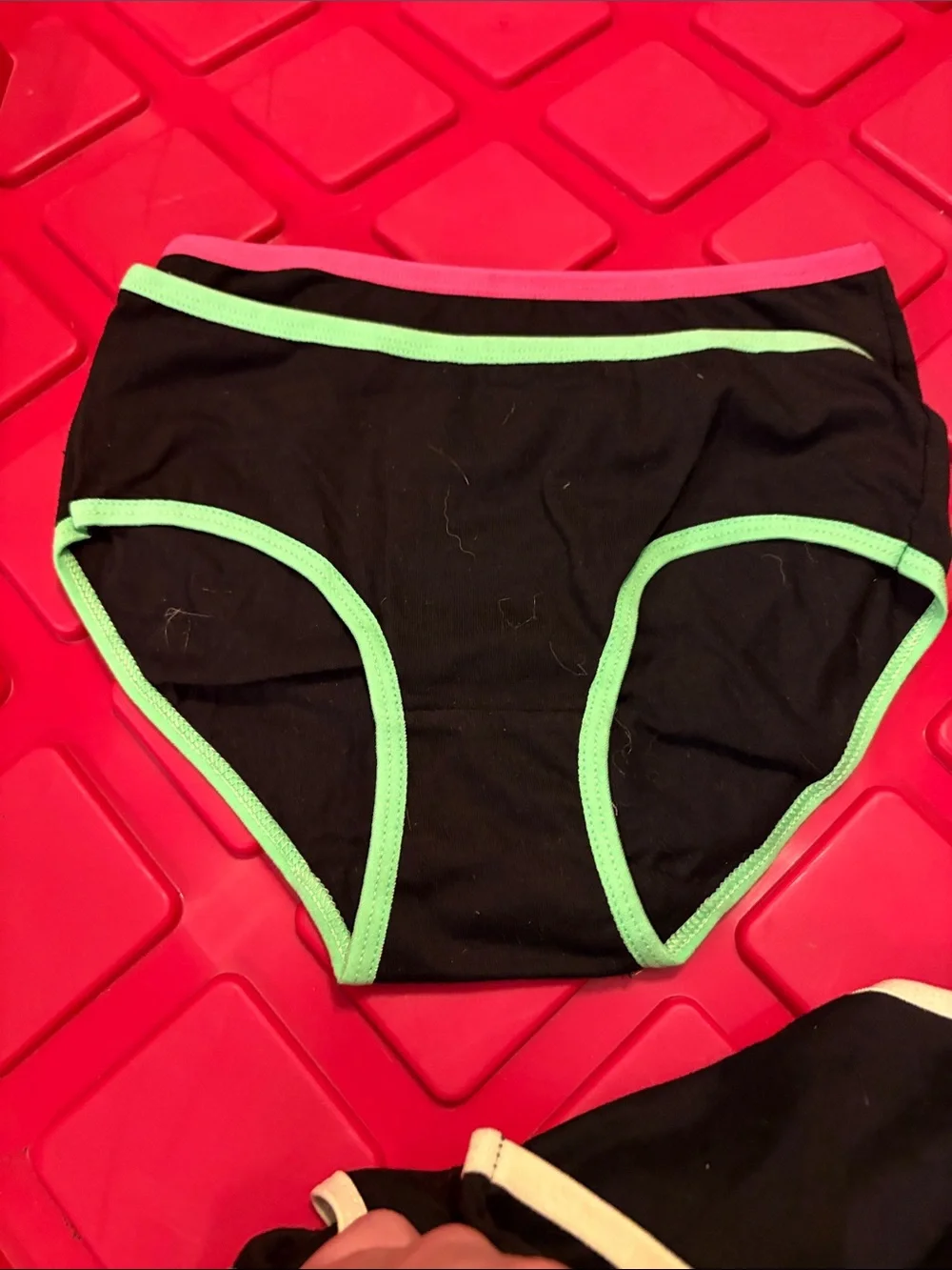 Girls' Black Bikini Briefs with Pastel Trim - Pack of 4